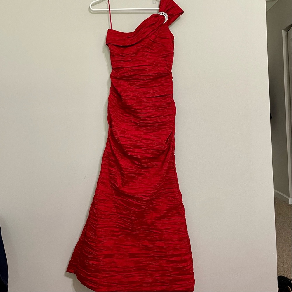 Red evening dress